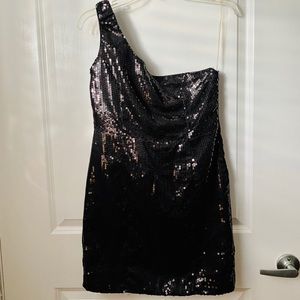 One Shoulder Black Dress